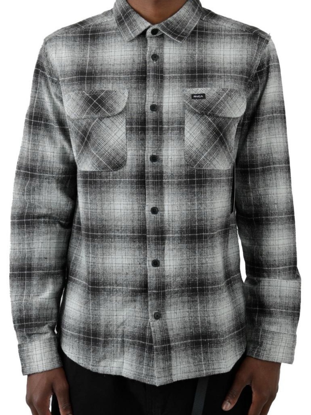 RVCA Black and White Plaid Shirt - Picture 1 of 5